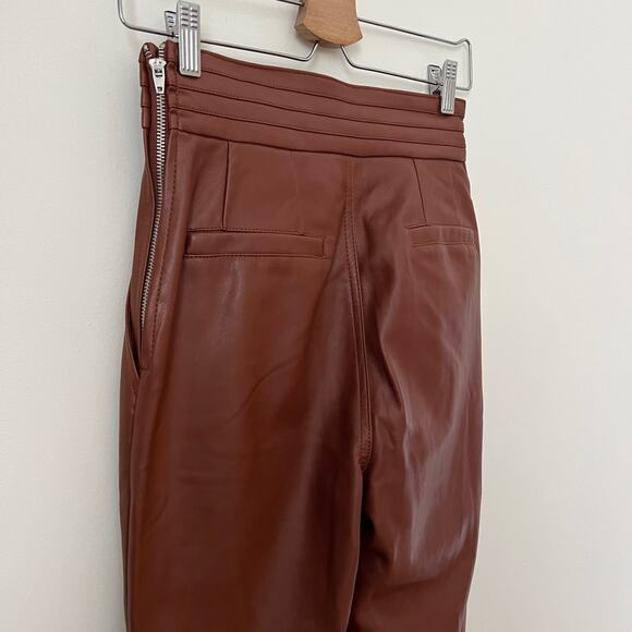 7 for all Mankind Brown Faux Leather Legging Pants Size XS - Picture 5 of 13
